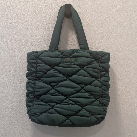 Rotunda Quilted Green Tote Bag - Picture 1 of 3
